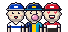 Three Male Flaggies